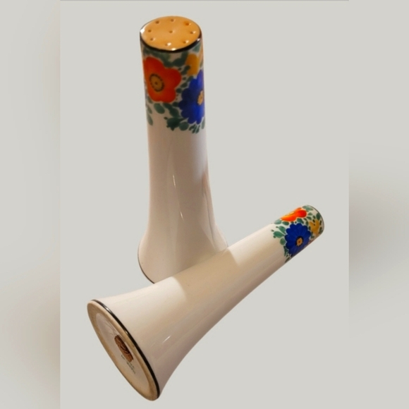 MID CENTURY LUSTERWARE HAND PAINTED SALT & PEPPER SHAKERS VINTAGE 1930'S JAPAN - Picture 3 of 4